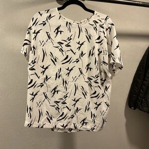 a new day Black and White Abstract Blouse